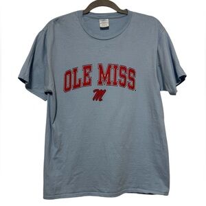 Mississippi Ole Miss Rebels Arch Over Blue Short Sleeve T-Shirt
